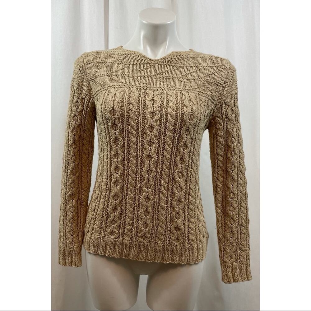 Anthropologie Isabella Bird Sweater Pullover Cable Twist Knit Long Slee